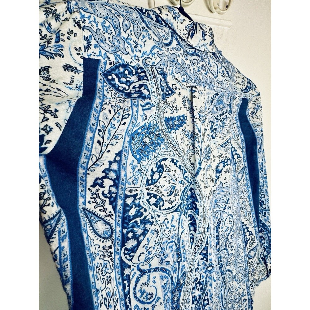 ETRO Italy Designer Floral Paisley 100% Ramie Button-Up Shirt Blouse IT 40 US 4 - Picture 11 of 11